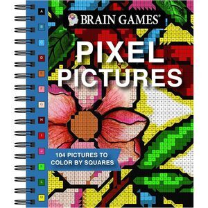 Brain Games - Pixel Pictures: 104 Pictures to Color by Squares